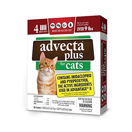 Advecta Ultra Plus Topical Flea and Tick for Cats - Over 9 Lbs - 4 Pack  