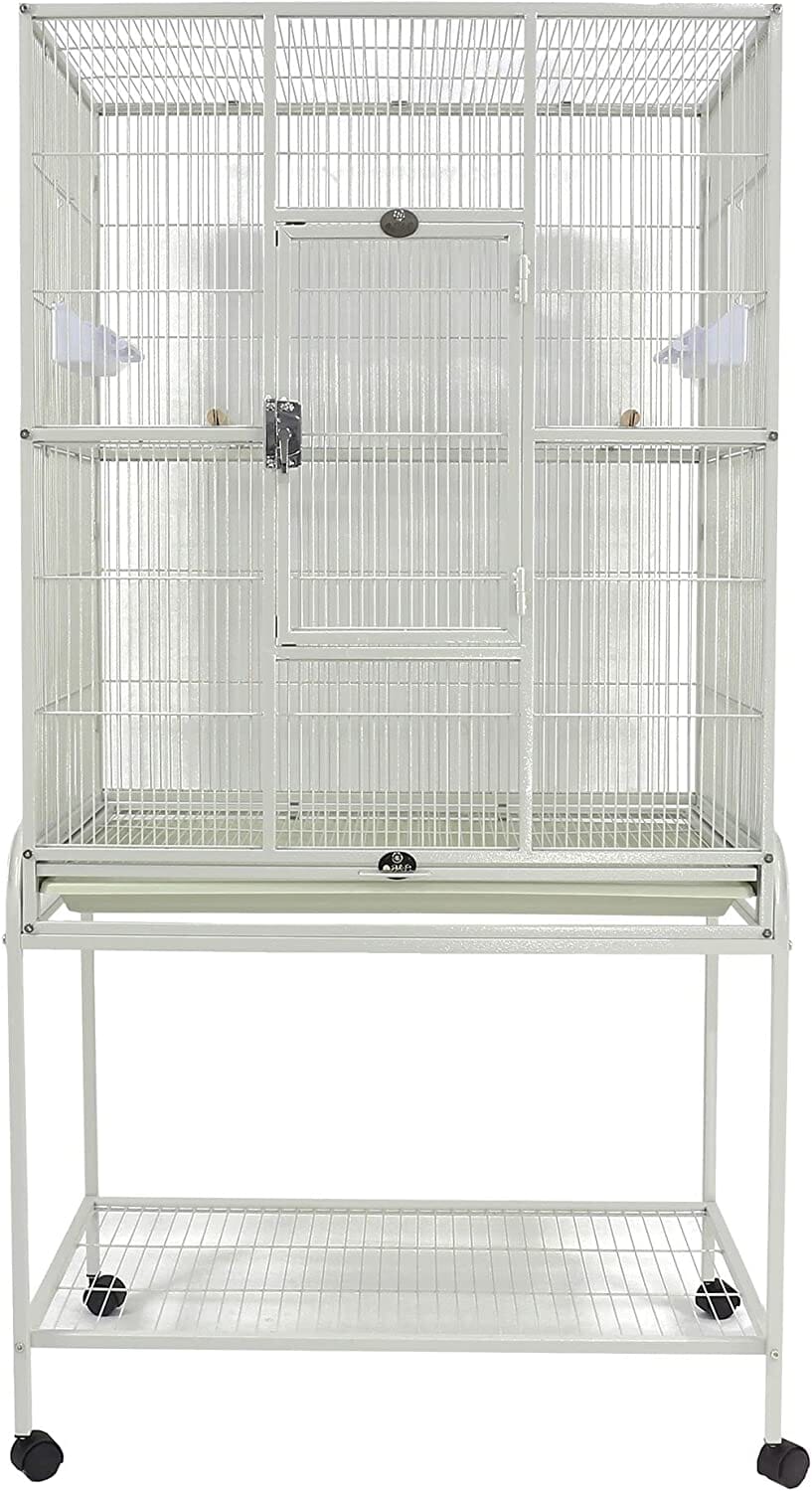 A&E Cage Company Flight Bird Cage with Stand - White - 31 X 20 In