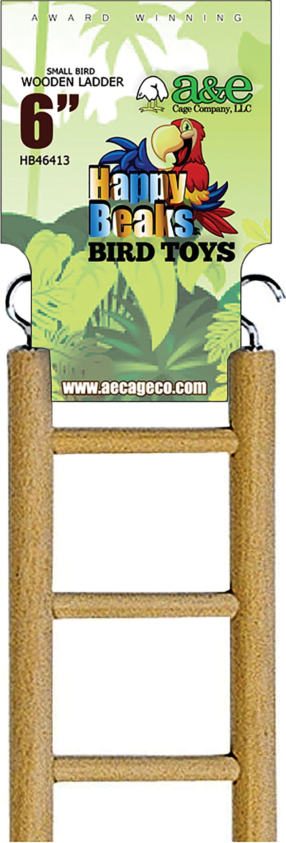 A&E Cage Company Happy Beaks Small Bird Ladder - 6 In