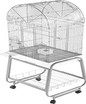 A&E Cage Company Open Dome Top Bird Cage with Removable Stand - White - 22 X 17 X 58 In