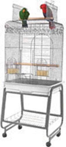 A&E Cage Company Open Flat Top Bird Cage with Removable Stand - Silver - 22 X 18 X 61 In