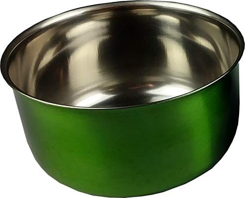A&E Cage Company Stainless Steel Coop Cup with Bolt Hanger Bird Dish - Green - 10 Oz  