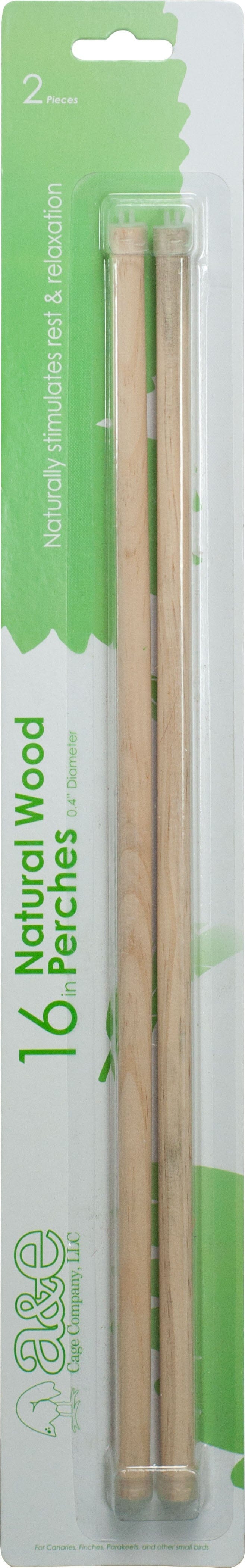 A&E Cage Company Wooden Replacement Bird Perch - 16 X .4 In