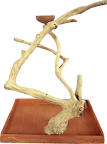 A&E Java Wood Table Top Bird Play Stand - 22 X 14 X 22 In