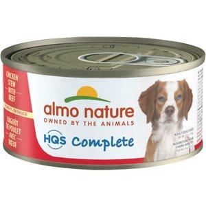 Almo Nature HQS Complete Chicken Stew with Beef & Carrot Canned Dog Food - 5.5 oz Cans - Case of 24