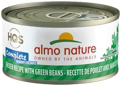 Almo Nature HQS Complete Chicken with Green Bean in Gravy Canned Cat Food - 2.47 oz Cans - Case of 24