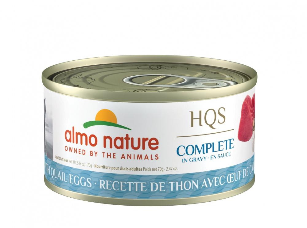 Almo Nature HQS Complete Tuna with Quail Eggs in Gravy Canned Cat Food - 2.47 oz Cans - Case of 24