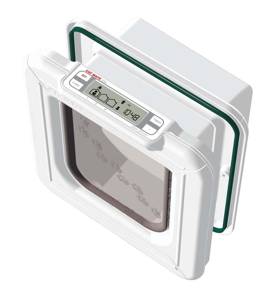 Ani Mate Elite Super Selective Chip and Disc Cat Flap - White