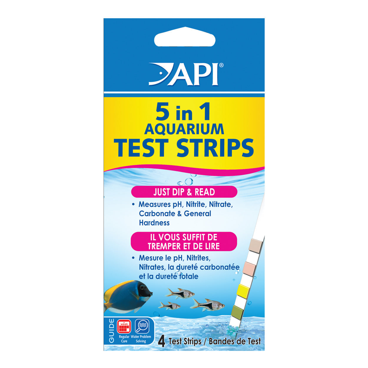 API 5 in 1 Aquarium Test Strips - 4 pk