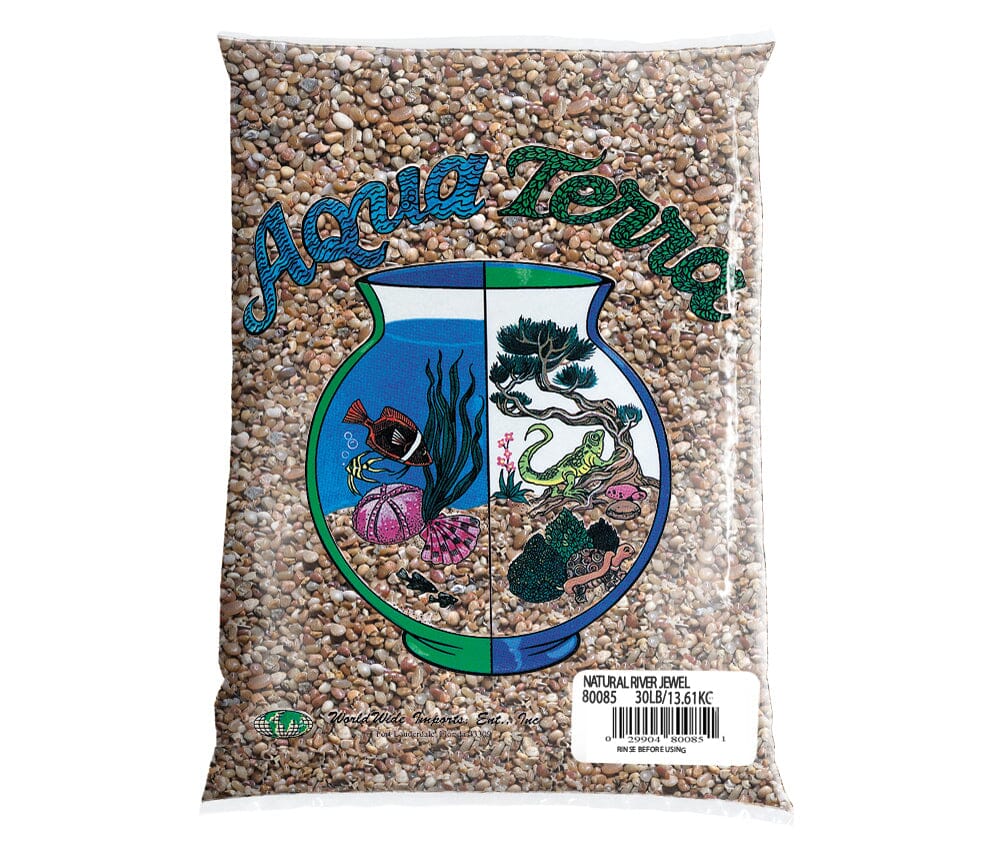 Aqua Terra Premium Fresh Water River Jewels Aquarium Gravel - 5 lbs - 6 Count