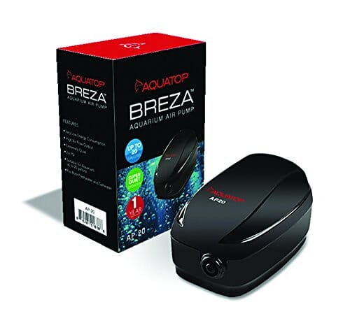 Aquatop Breza Single Outlet Aquarium Air Pump - Black - Up To 20 Gal
