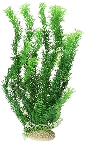 Aquatop Cabomba-like Weighted Plastic Aquarium Plant Decoration - Green - 12 In