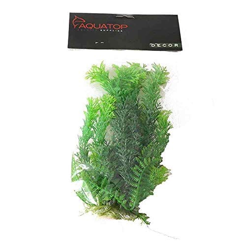 Aquatop Cabomba-Like Weighted Plastic Aquarium Plant - Green - 9 In