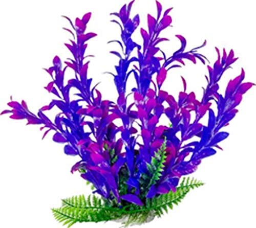 Aquatop Hygro-Like Weighted Plastic Aquarium Plant - Pink/Purple - 9 In