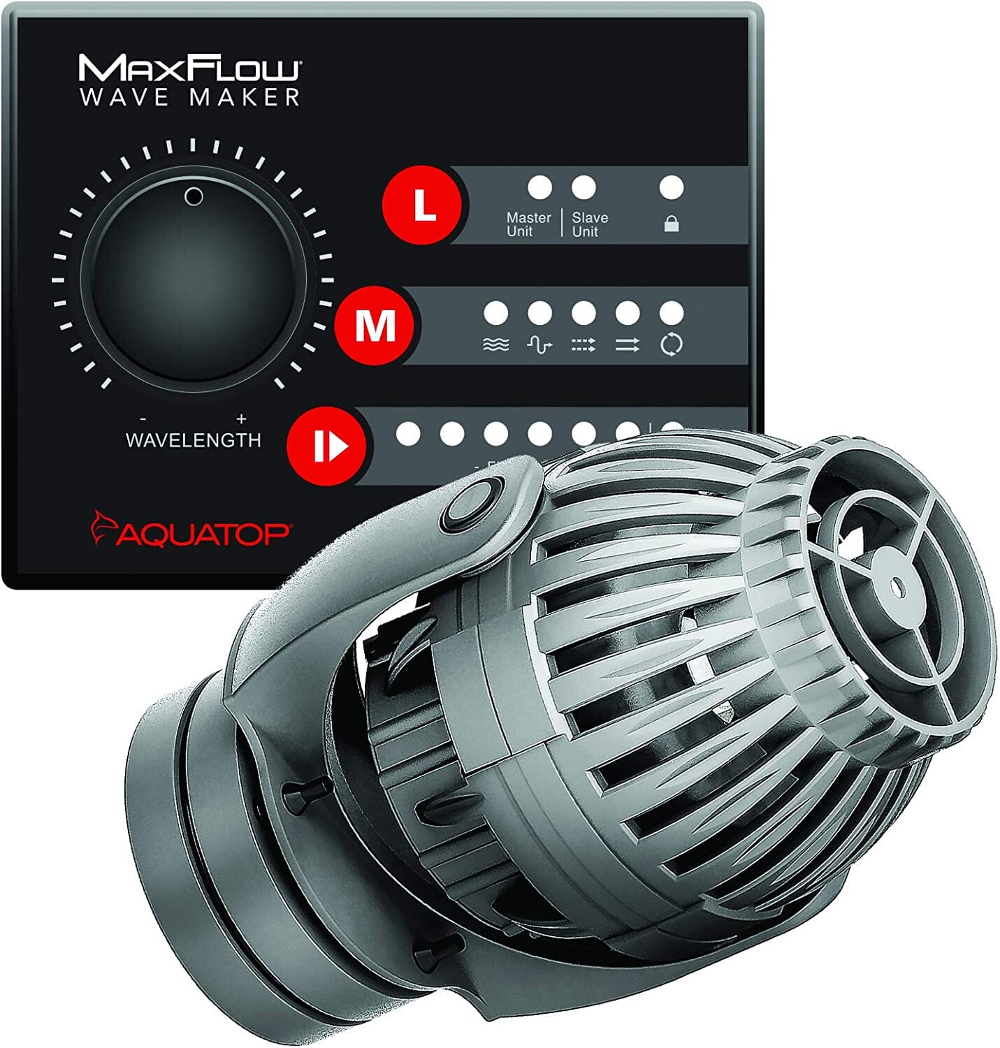 Aquatop Maxflow DC Wavemaker with Controller Aquatics Air Control - Black - 2113 GPH
