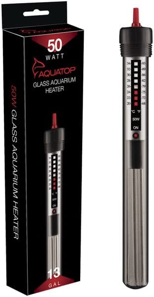 Aquatop Submersible Glass Heater Submersible Fish Tank Heater - 50 Watt