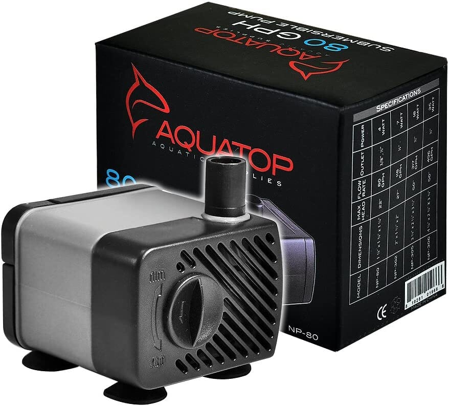 Aquatop Submersible Nano Pump with Adjustable Flow Aquarium Air Pump - Black - 80 Gal