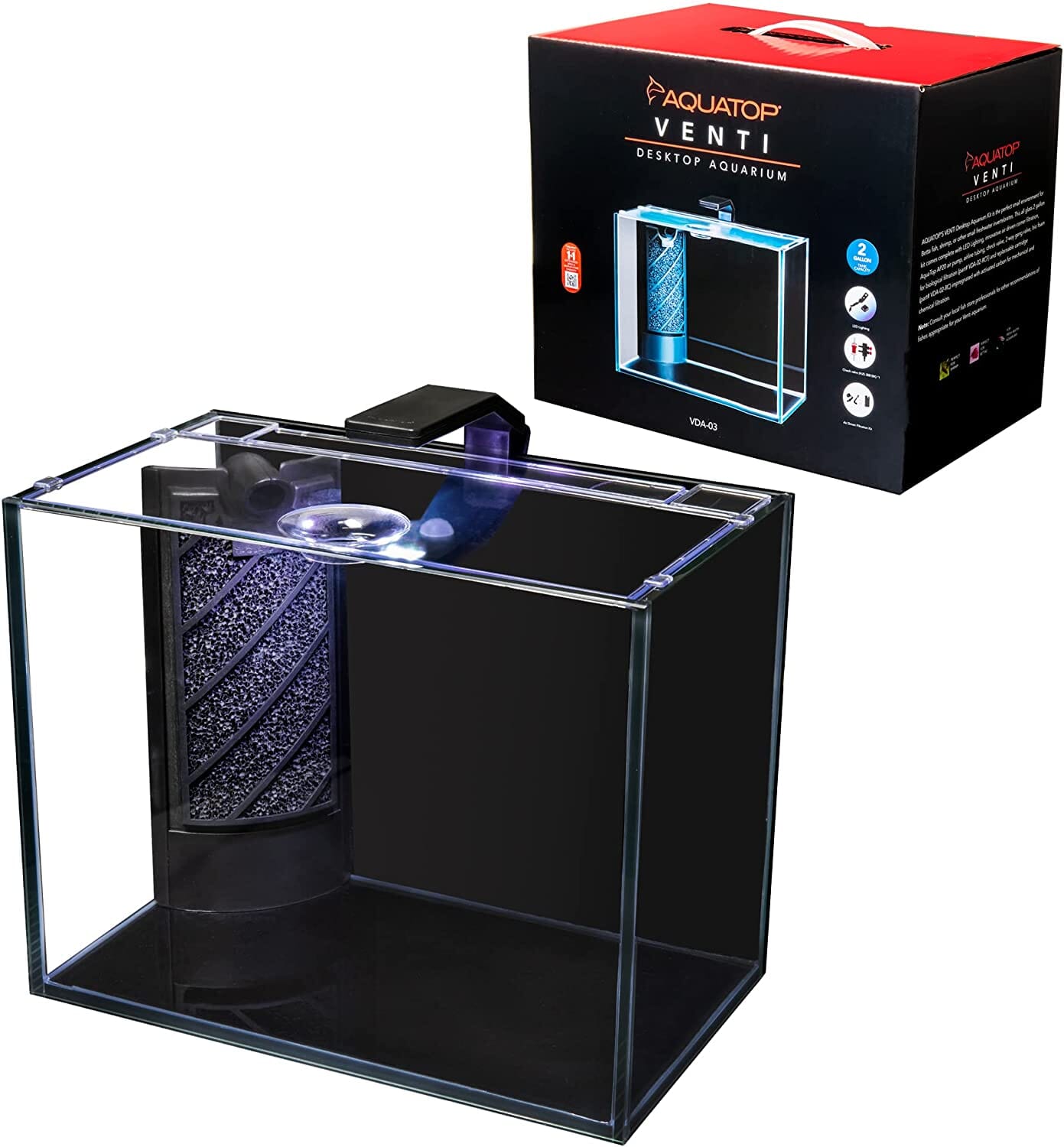 Aquatop Venti Professional Showcase Desktop Aquarium - 2 Gal