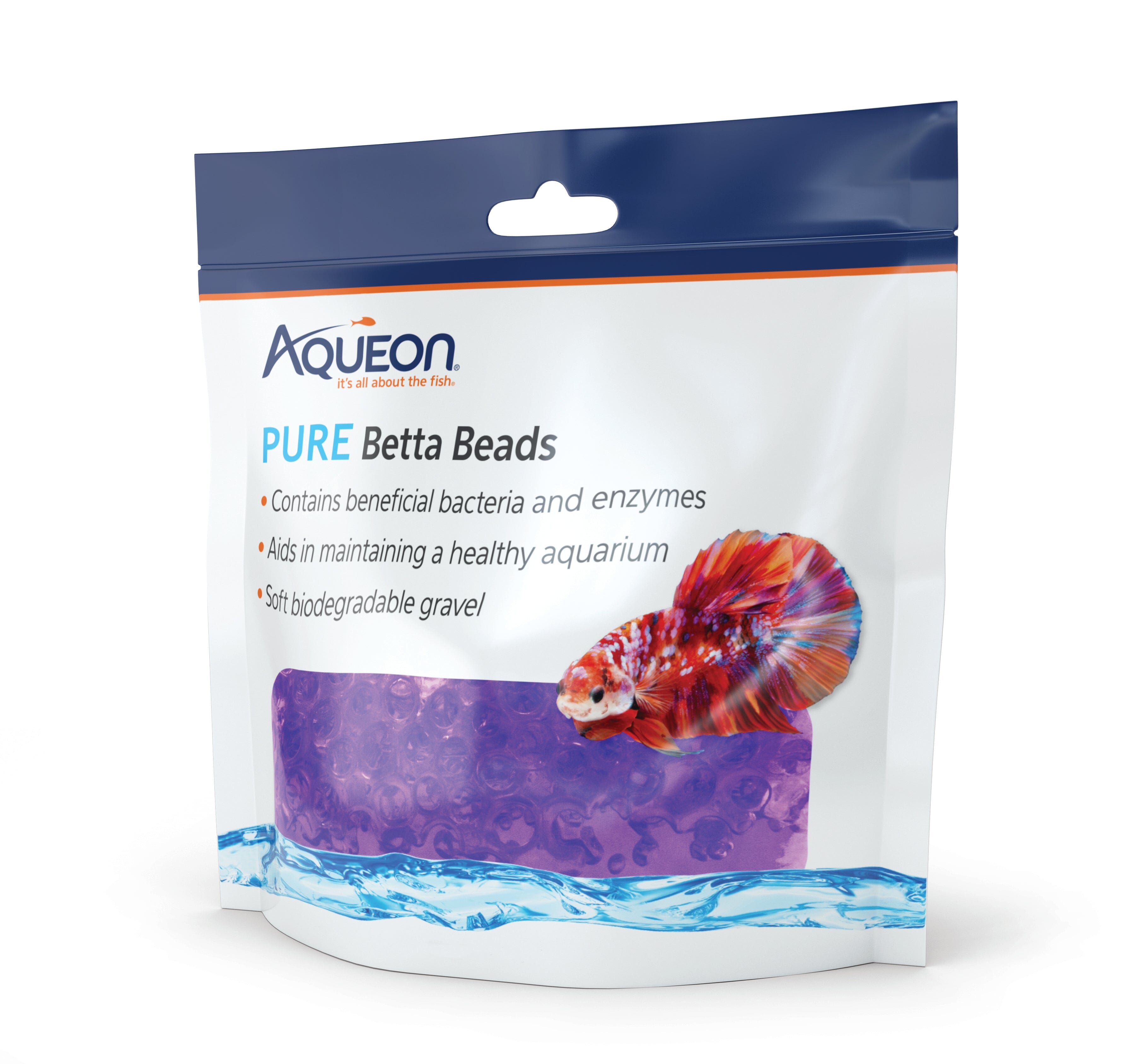 Aqueon Betta Beads - Purple - One Pouch