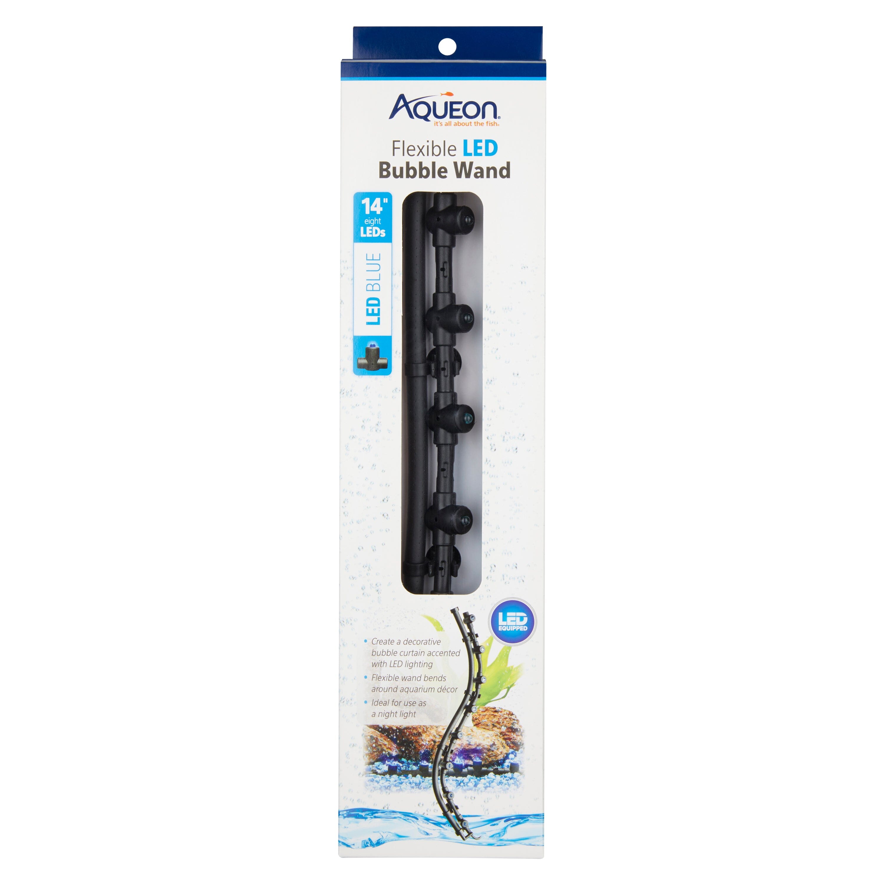 Aqueon Flexible LED Bubble Wand Blue - 14 in