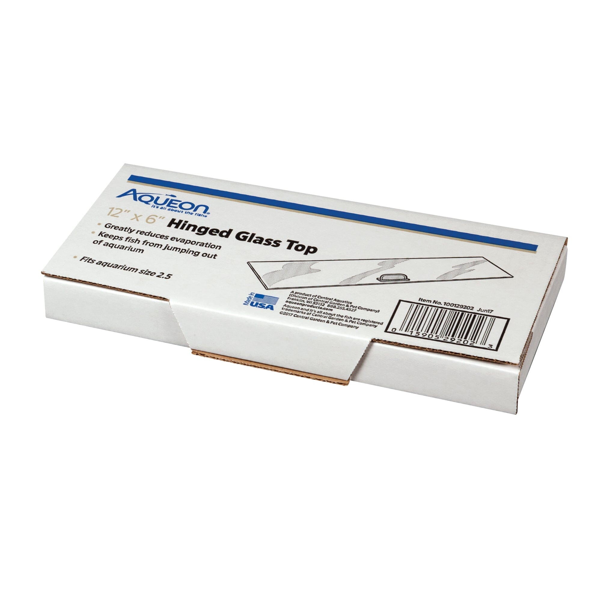 Aqueon Hinged Glass Tops Standard 1-piece - 12 X 6 in (2.5gal)