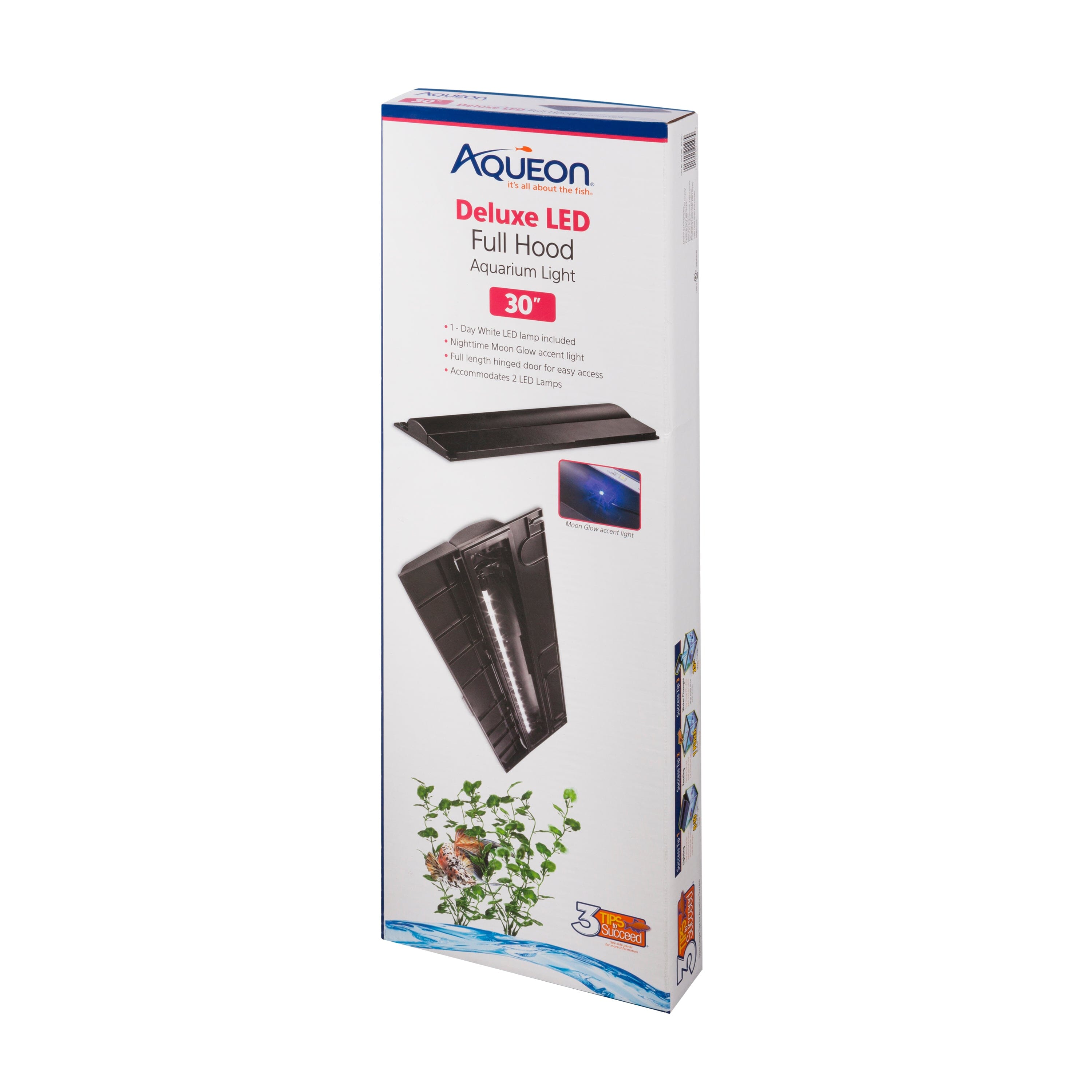 Aqueon LED Deluxe Full Aquarium Hoods - Black - 30 in