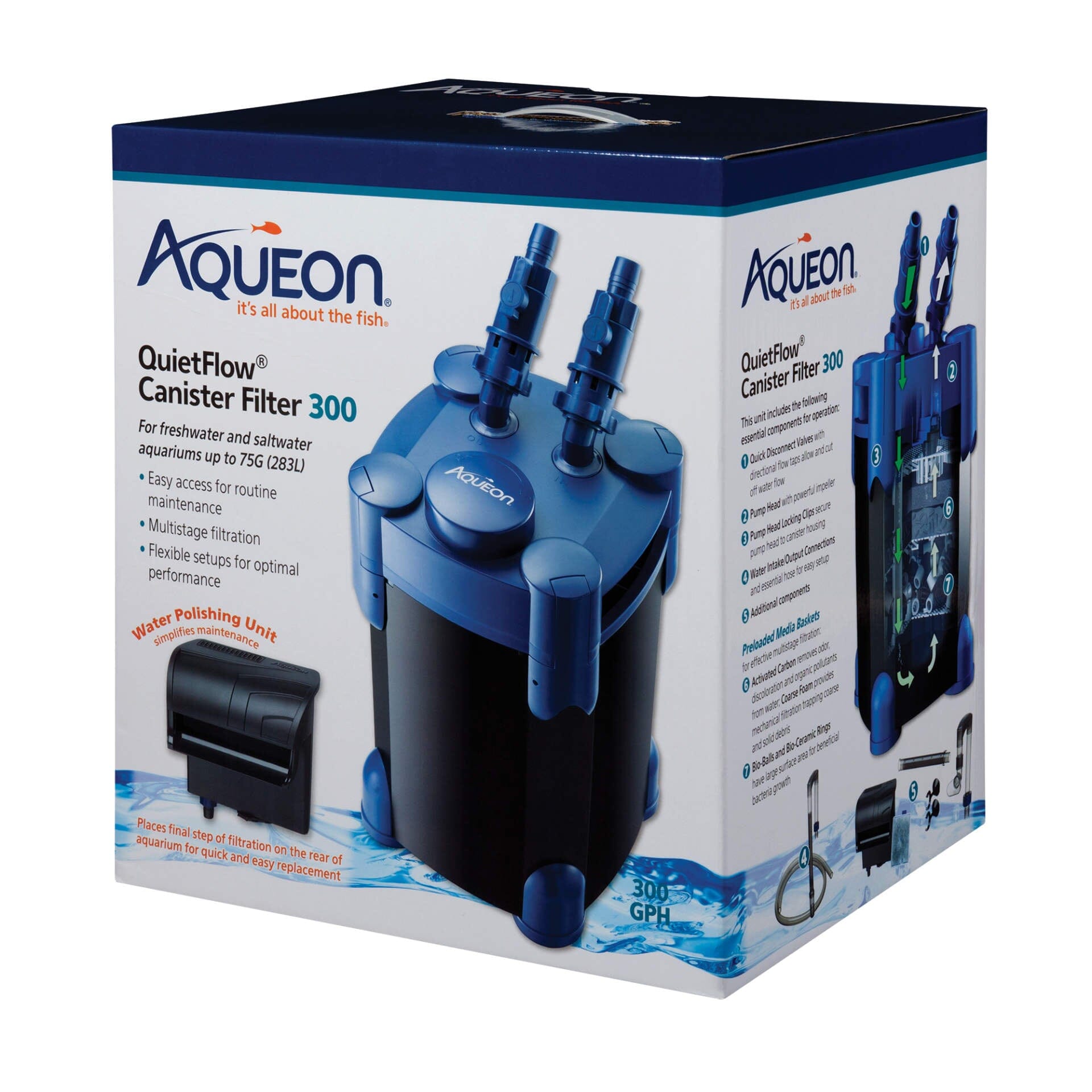 Aqueon QuietFlow Canister Filter - 55-100 gal