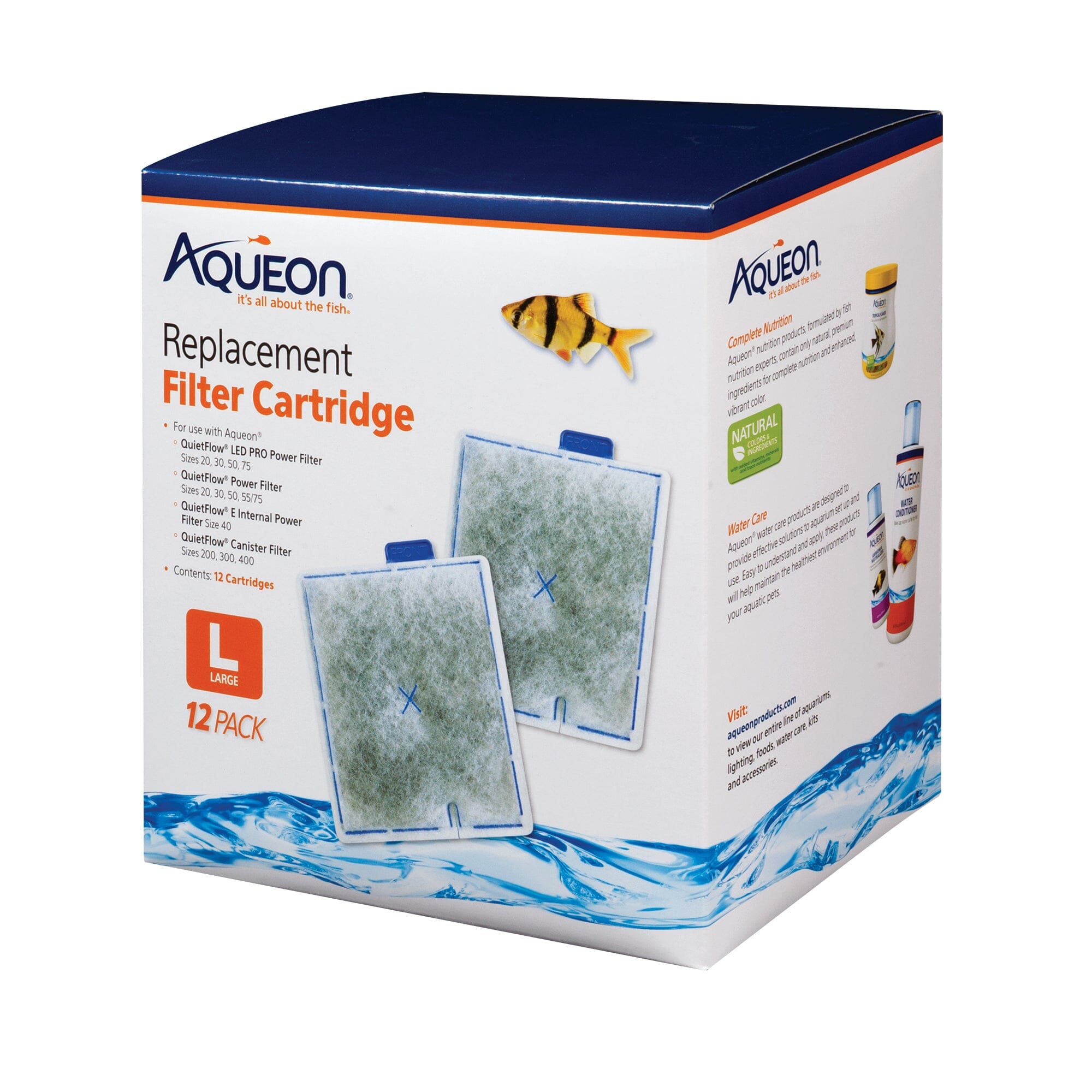 Aqueon Replacement Filter Cartridges - Large - 12 pk