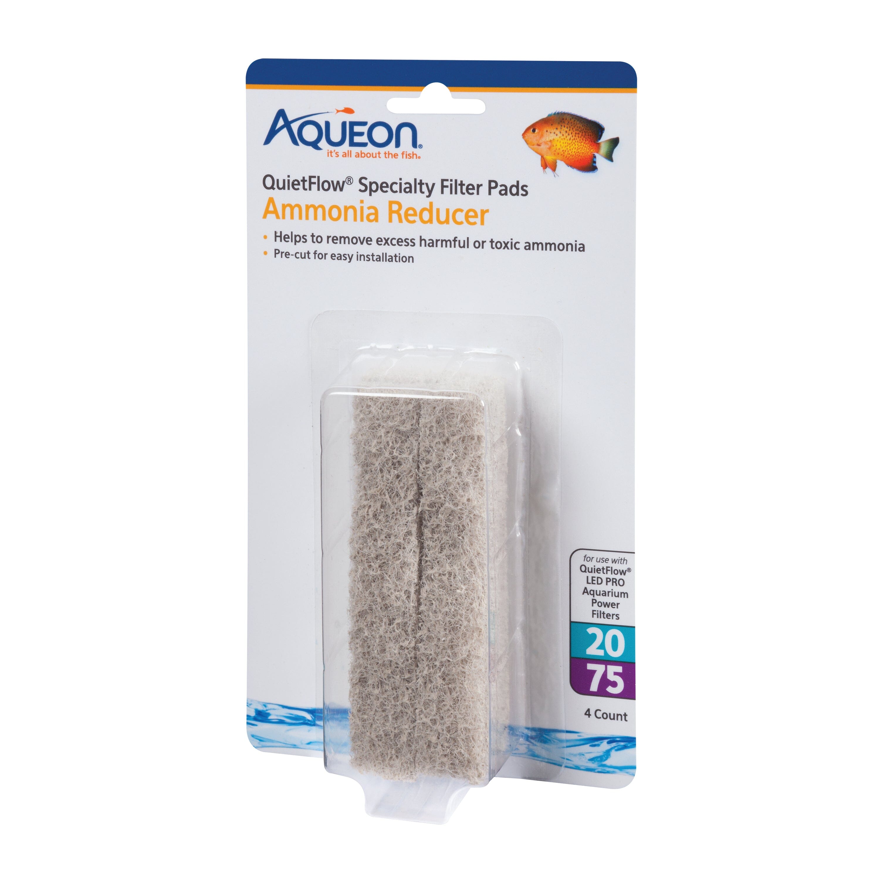Aqueon Replacement Specialty Filter Pads Ammonia Reducer - 20/75