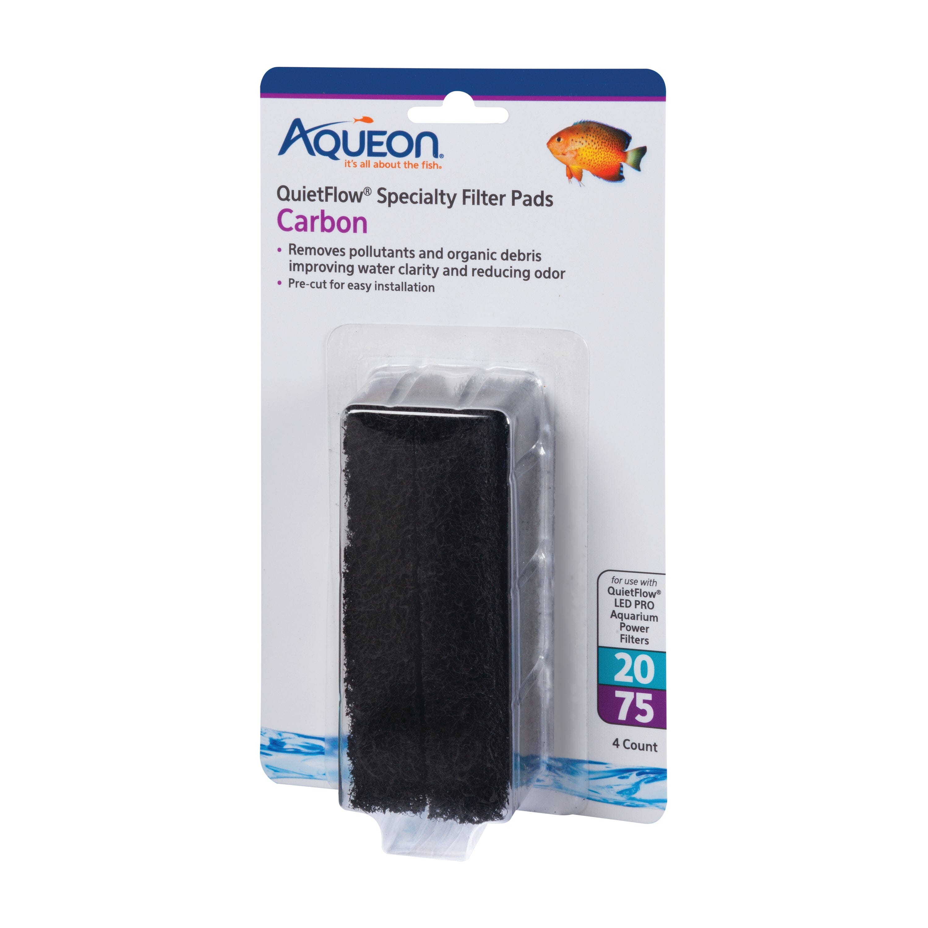 Aqueon Replacement Specialty Filter Pads Carbon - 20/75