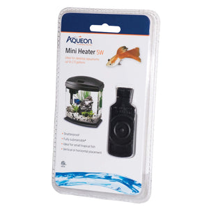 Aqueon Submersible Aquatic Flat Heater Mini - Black - Up To 2.5 gal - 5 W