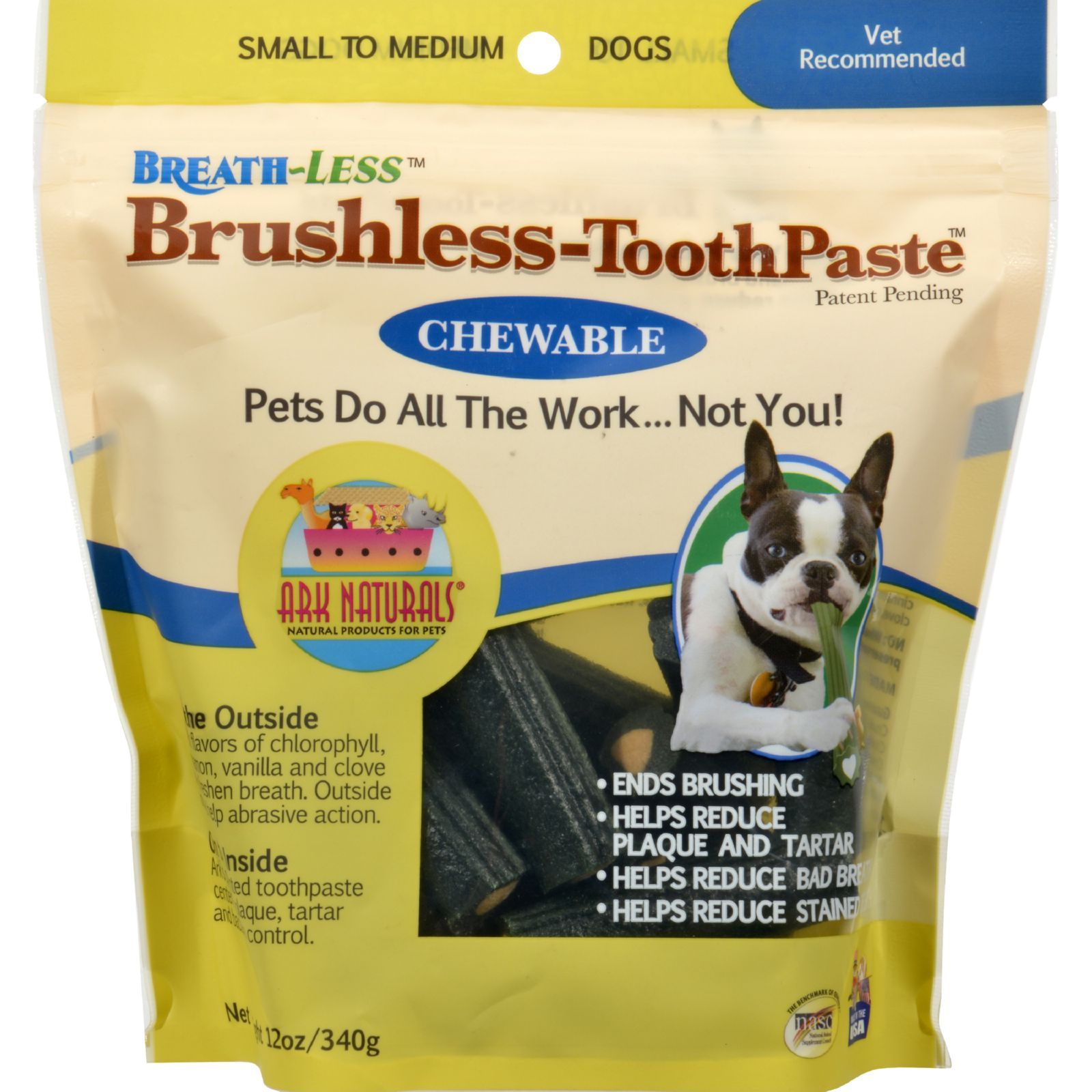 Ark Natural's Breathless Brushless Toothpaste Small/Medium Cat and Dog Dental Care - 12 oz Bag