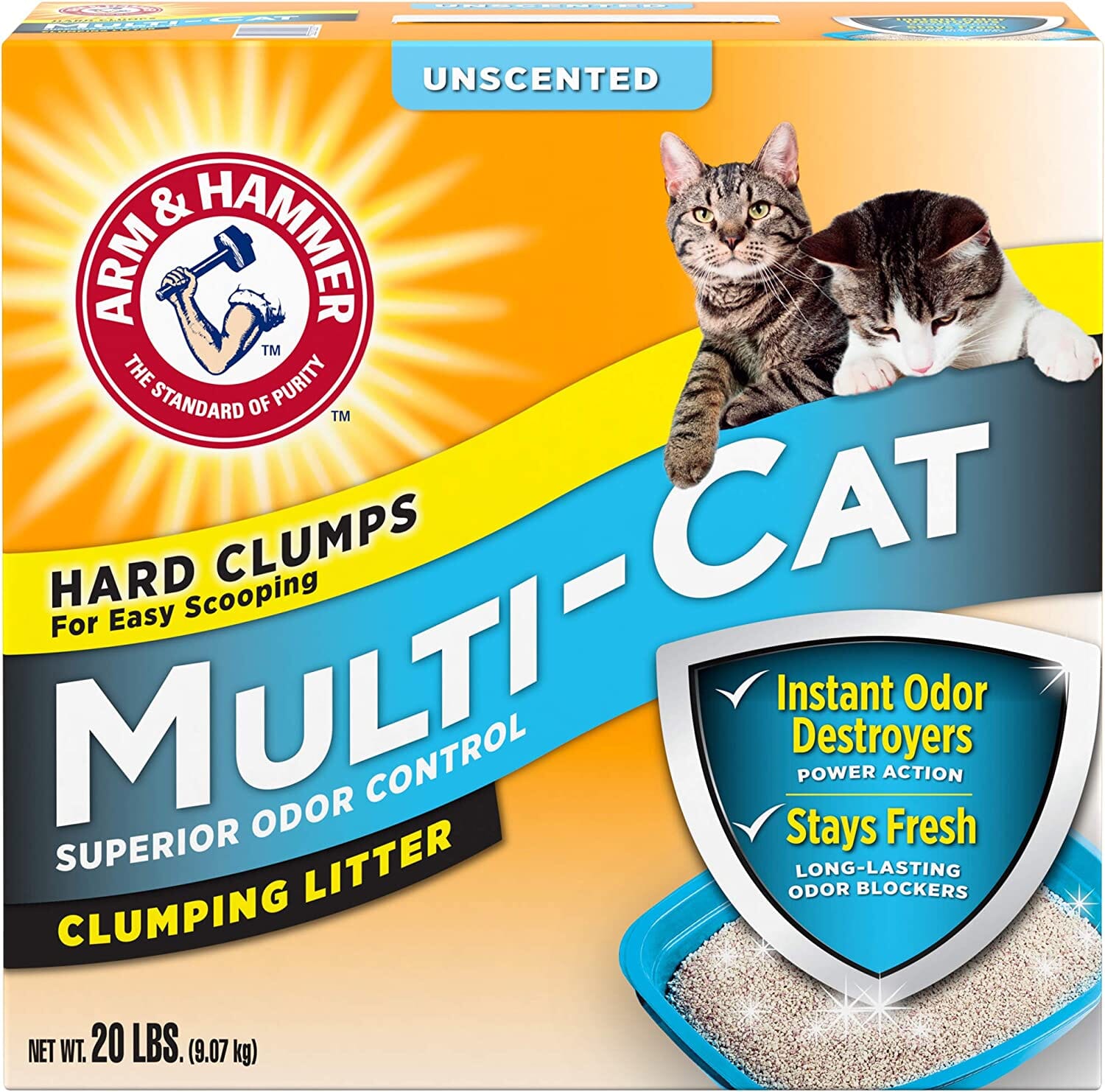 Arm & Hammer Multi-Cat Clumping Cat Litter - Unscented - 20 Lbs - 2 Pack