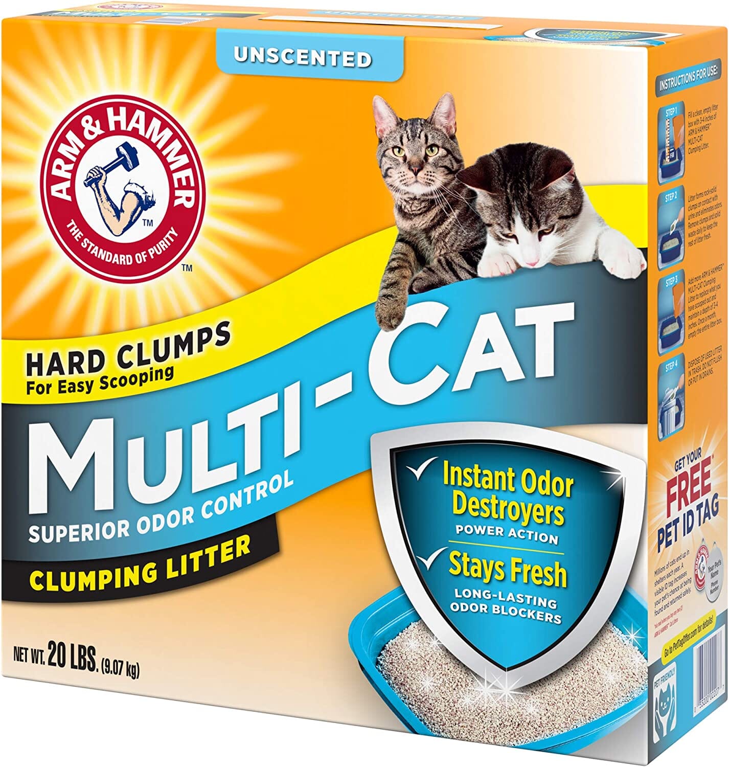Arm & Hammer Multi-Cat Clumping Cat Litter - Unscented - 20 Lbs - 2 Pack  