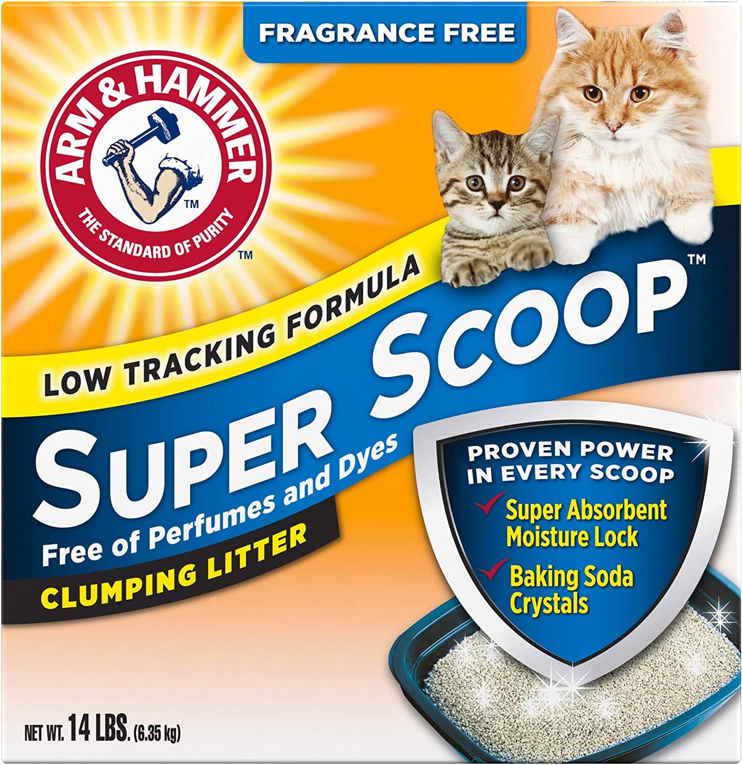 Arm & Hammer Super Scoop Clumping Cat Litter - Fragrance Free - 14 Lbs - 3 Pack  