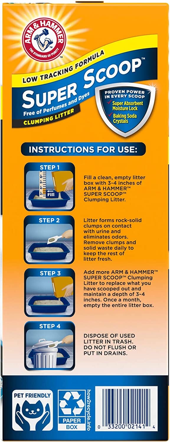 Arm & Hammer Super Scoop Clumping Cat Litter - Fragrance Free - 14 Lbs - 3 Pack