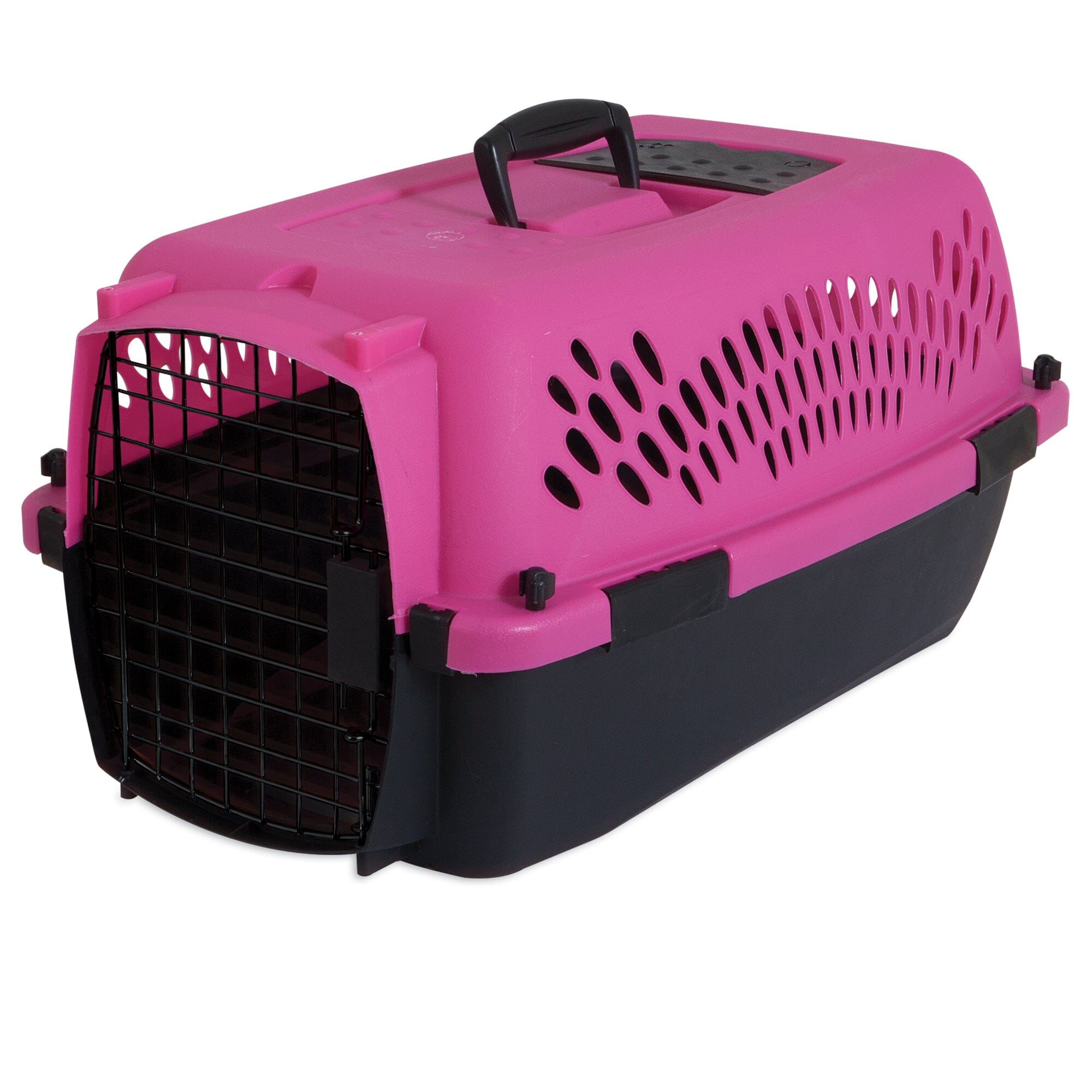 Aspen Fashion Pet Porter Dog Kennel Hard-Sided - Dark Pink and Black - 23 in