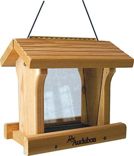 Audubon Cedar Ranch Wooden Hopper Wild Bird Feeder - Tan - 3 Lbs Cap