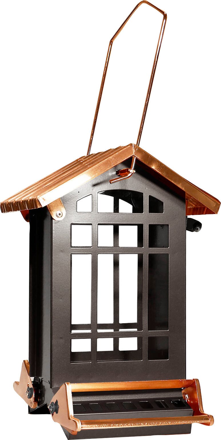 Audubon Coppertop Collection Chateau Metal and Squirrel-proof Wild Bird Feeder - Copper - 7 Lbs Cap