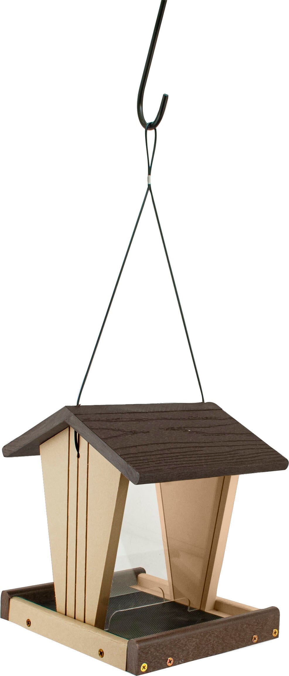 Audubon Going Green Plastic Hopper Wild Bird Feeder - Tan and Brown - 2.5 Lbs Cap