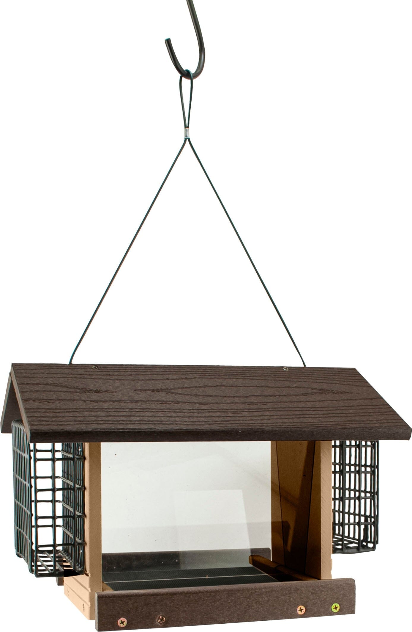 Audubon Going Green Ranch with Suet Plastic Hopper Wild Bird Feeder - Tan and Brown - 3.5 Lbs Cap