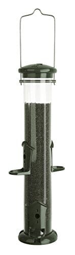 Audubon Metal Thistle Seed Tube Tubed Wild Bird Feeder - Clear and Green - 2 Lbs Cap