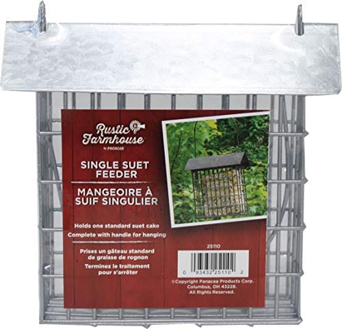 Audubon Rustic Farmhouse Single Suet and Seed Cake Wild Bird Feeder -