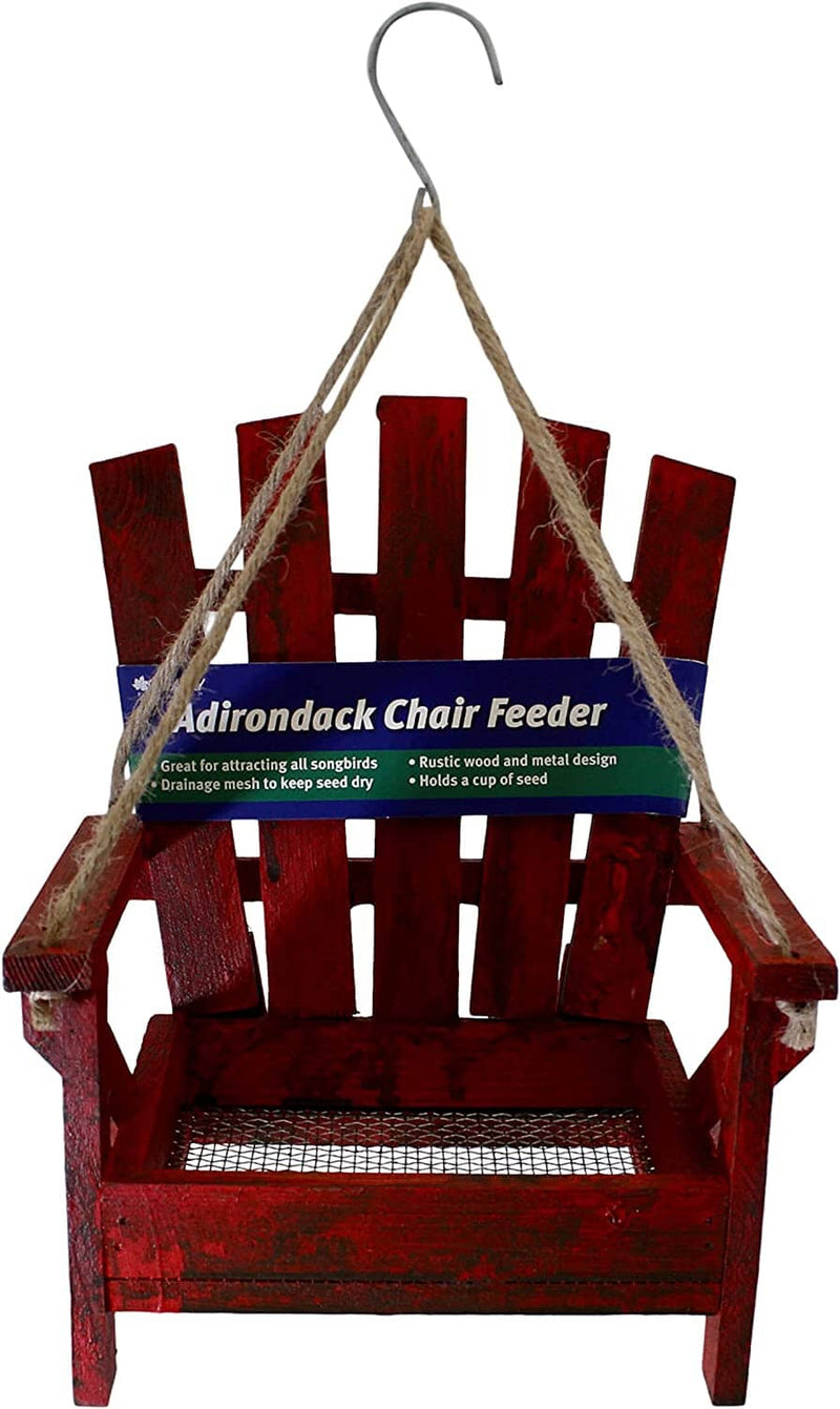 Backyard Essentials Adirondack Chair Wild Bird Feeder Red 6.69 X 7.