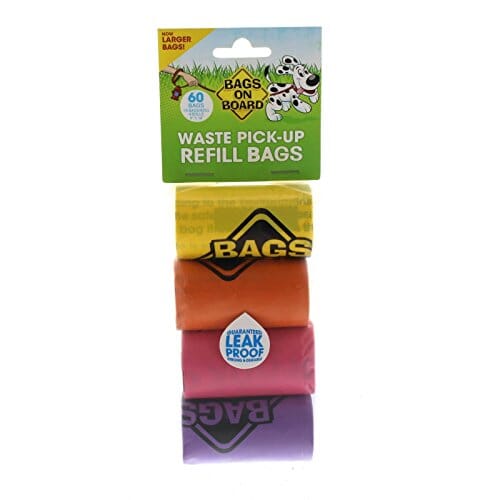 Bags On Board Refill Bags Dog Wastebags - Rainbow - 60 Count