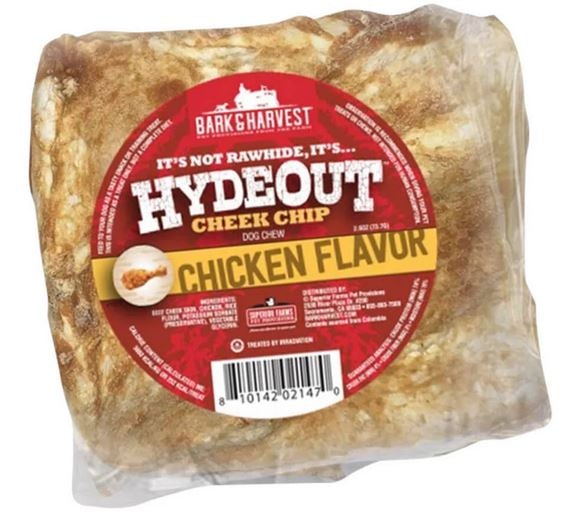 Bark + Harvest by Superior Farms HydeOut Beef Cheek Chips Chicken Flavored - 20ct Case Dog Natural Chews - Display Box - Case of 20