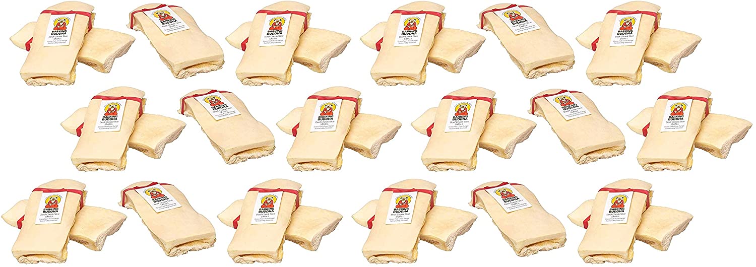Barking Buddha Beef Cheek Slice Natural Dog Chews - 6 Inch - 30 Count