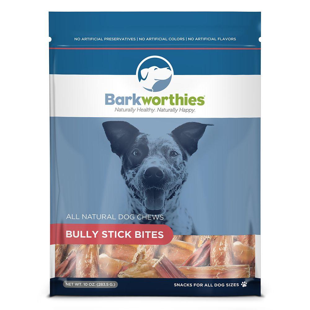 Barkworthies Bagged Dog Bully Stick Bites - 10 oz Bag