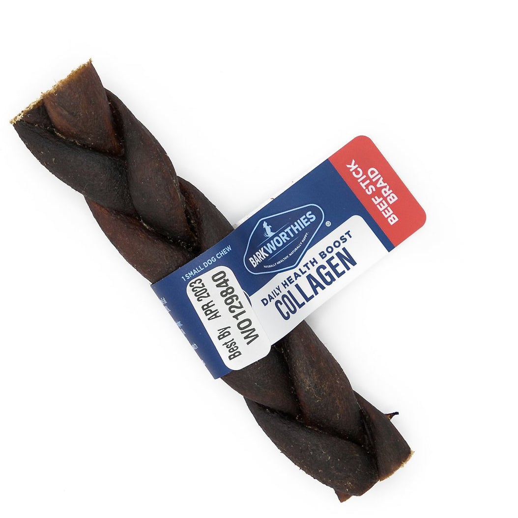 Barkworthies Collagen 5" Braided Stick Sticks for Dogs - 50 ct Case - Case of 1