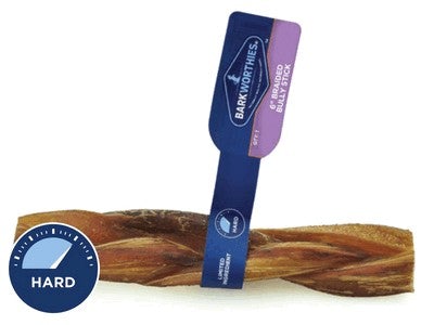 Barkworthies Naturally Scented Braided Dog Bully Sticks 6" - 30 ct Case - Case of 1